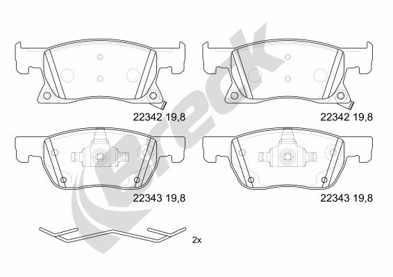 Set placute frana,frana disc 22342 00 701 00 BRECK